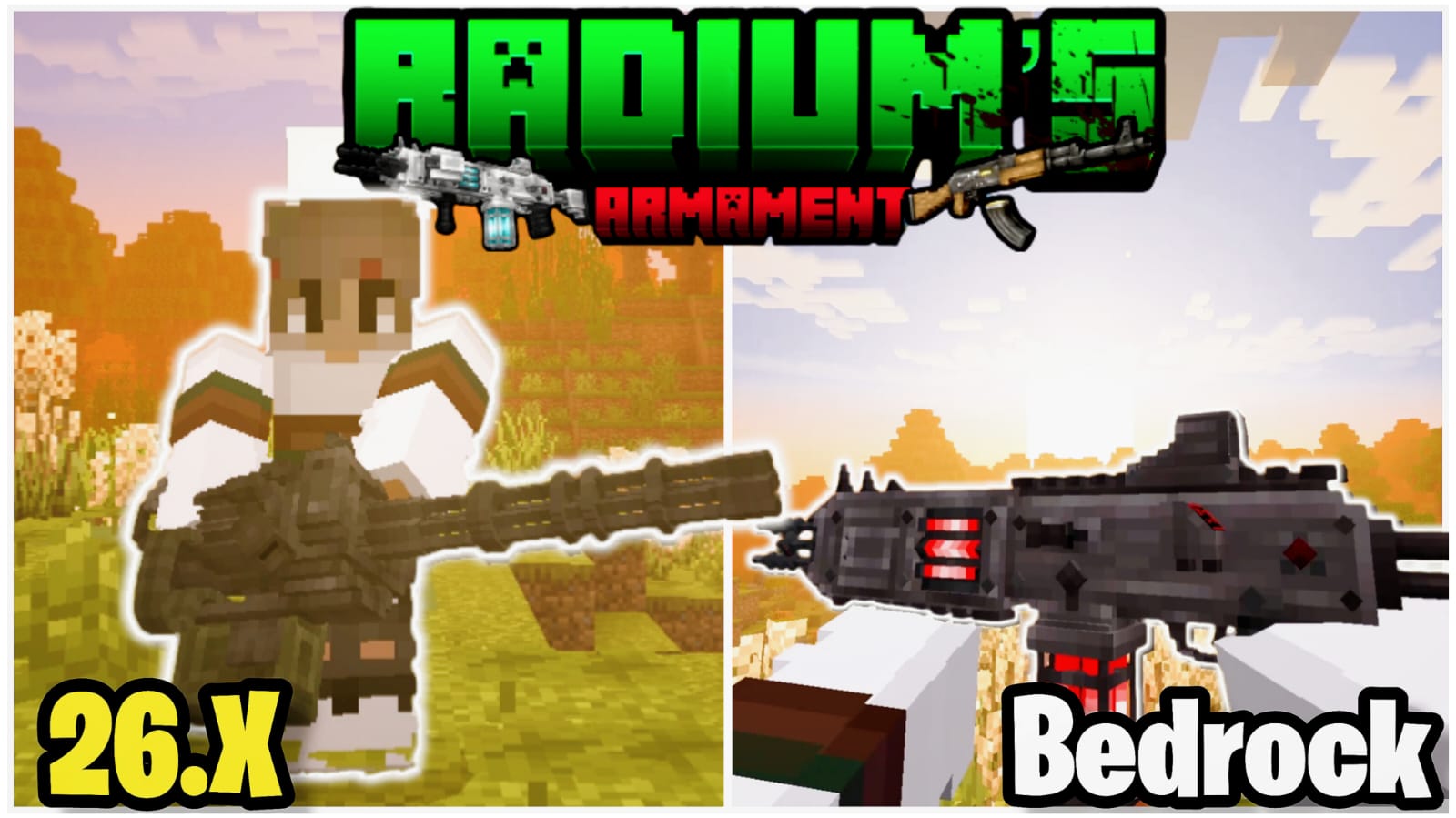 Radium’s Armament: 27 armas en Minecraft Bedrock sin perder los logros